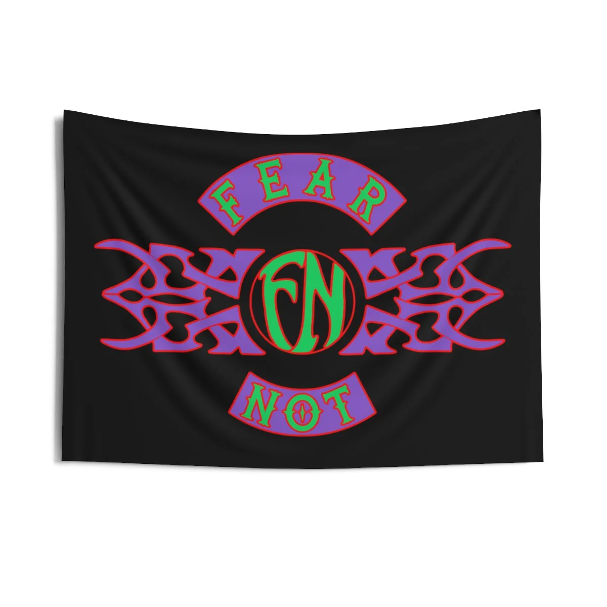 Fear Not Old School Tribal Logo Indoor Wall Tapestries