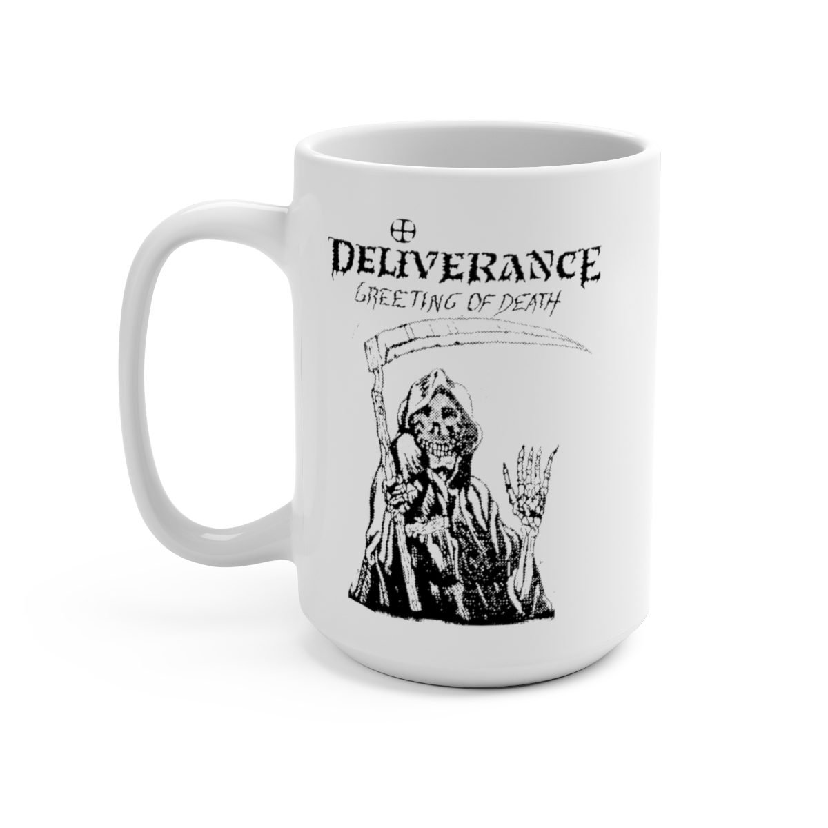 Deliverance – Greetings of Death White 15oz Mug