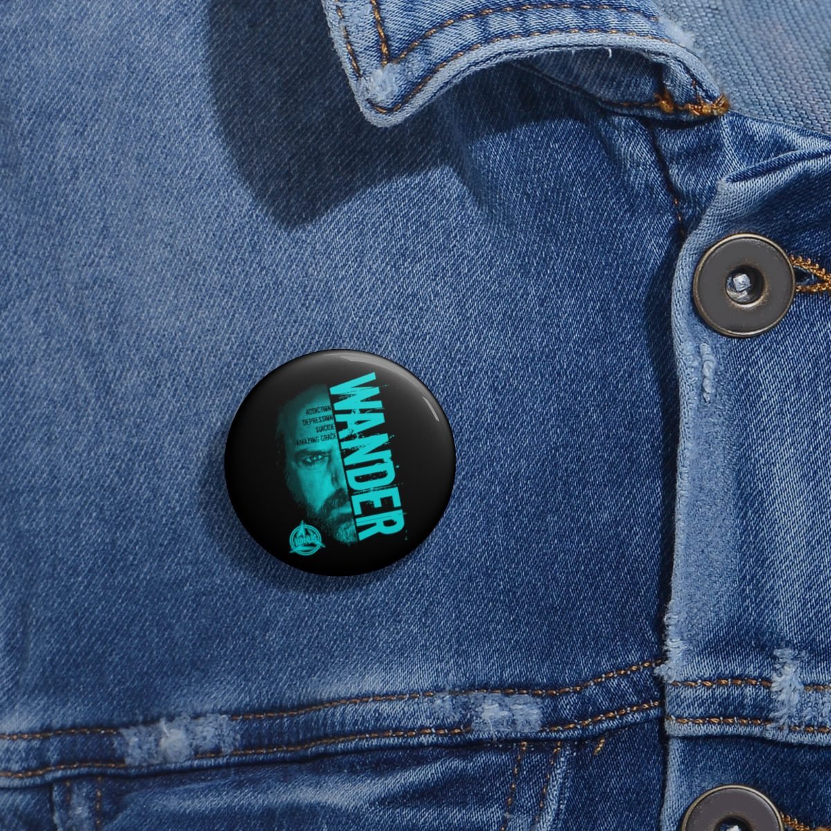 Wanus – Wander Blue  Pin Buttons