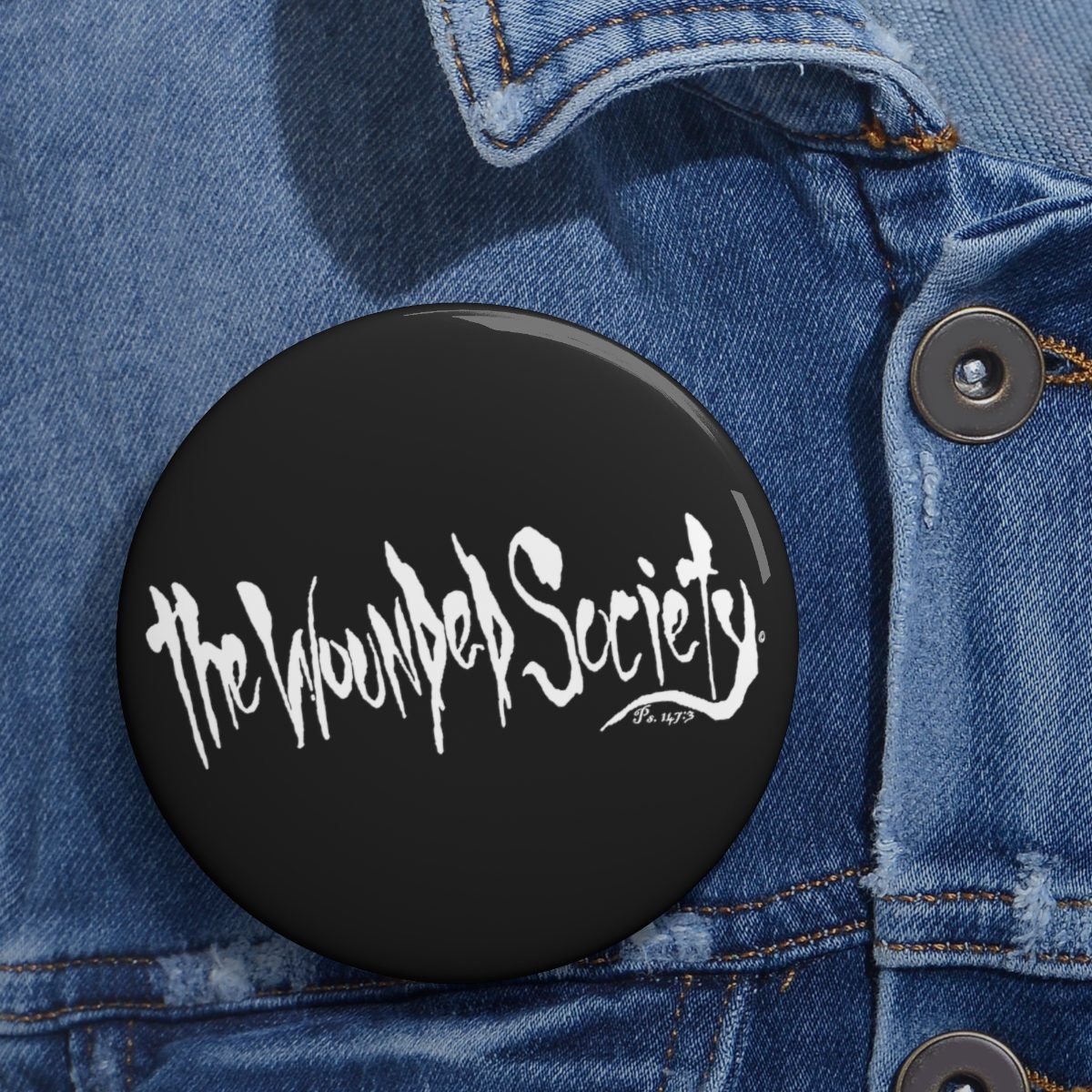 The Wounded Society Logo Pin Buttons