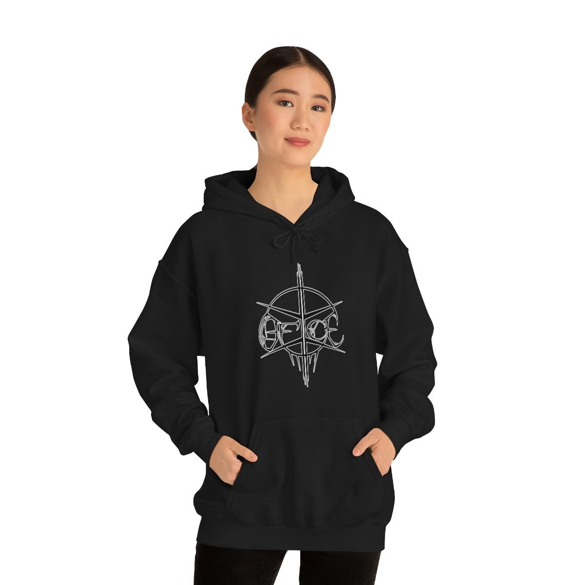 Of Ice Outlined Logo Pullover Hooded Sweatshirt