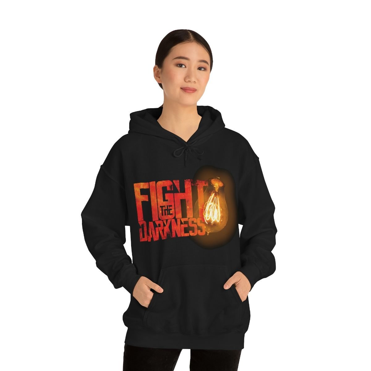 Fight The Darkness Logo Glowing Bulb Hooded Sweatshirt 185MD