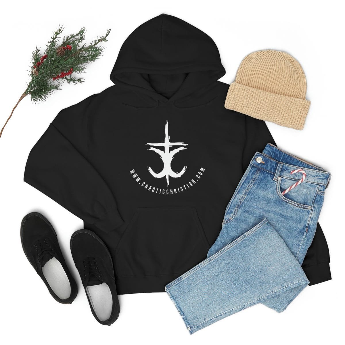The Chaotic Christian - Cross Pullover Hooded Sweatshirt - Image 7