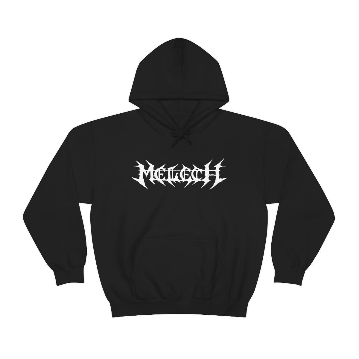 Melech White Logo Pullover Hooded Sweatshirt