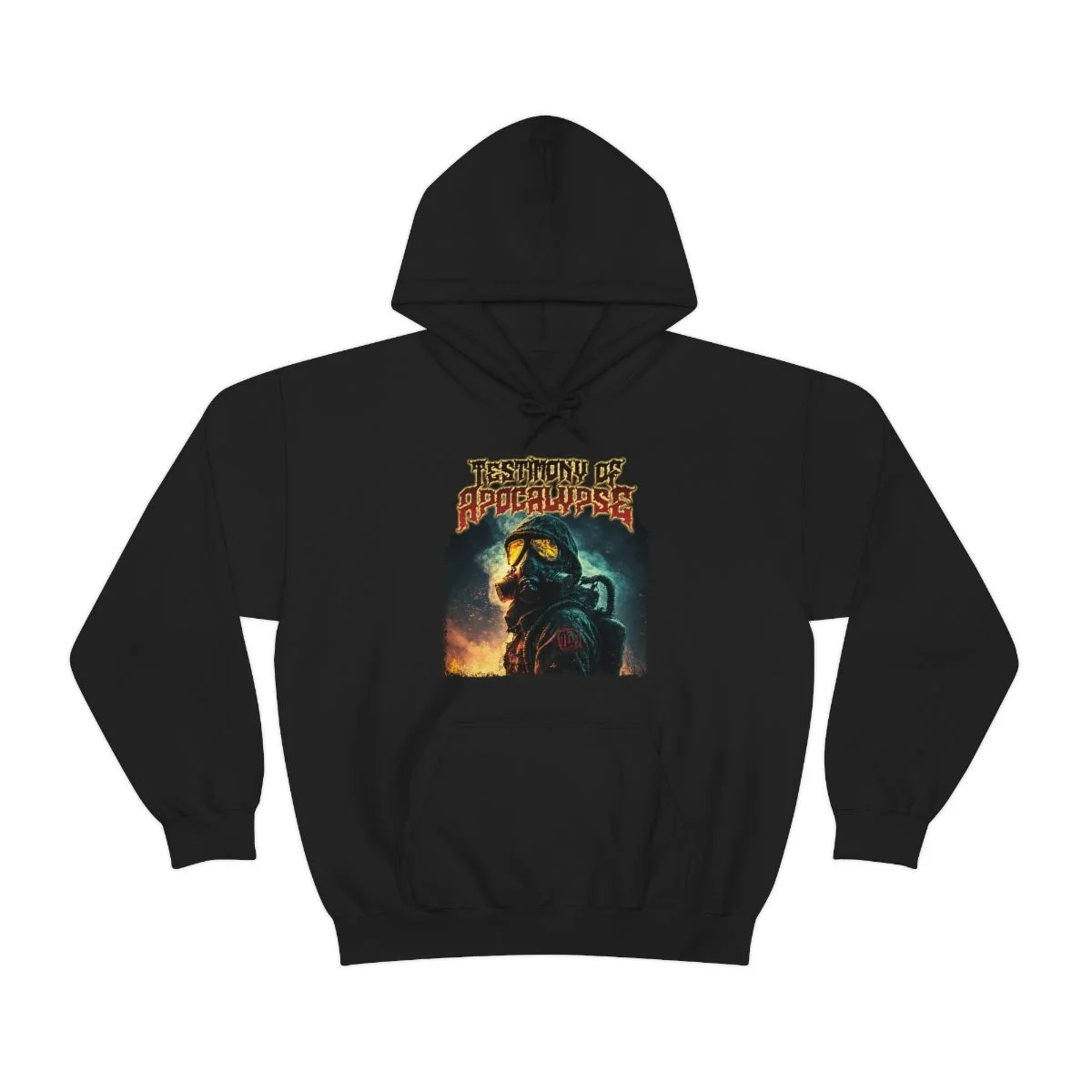 Testimony of Apocalypse Gas Mask Pullover Hooded Sweatshirt