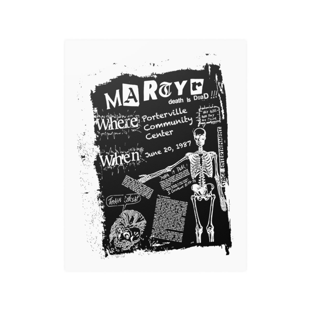Martyr 1987 Flyer (White) Posters