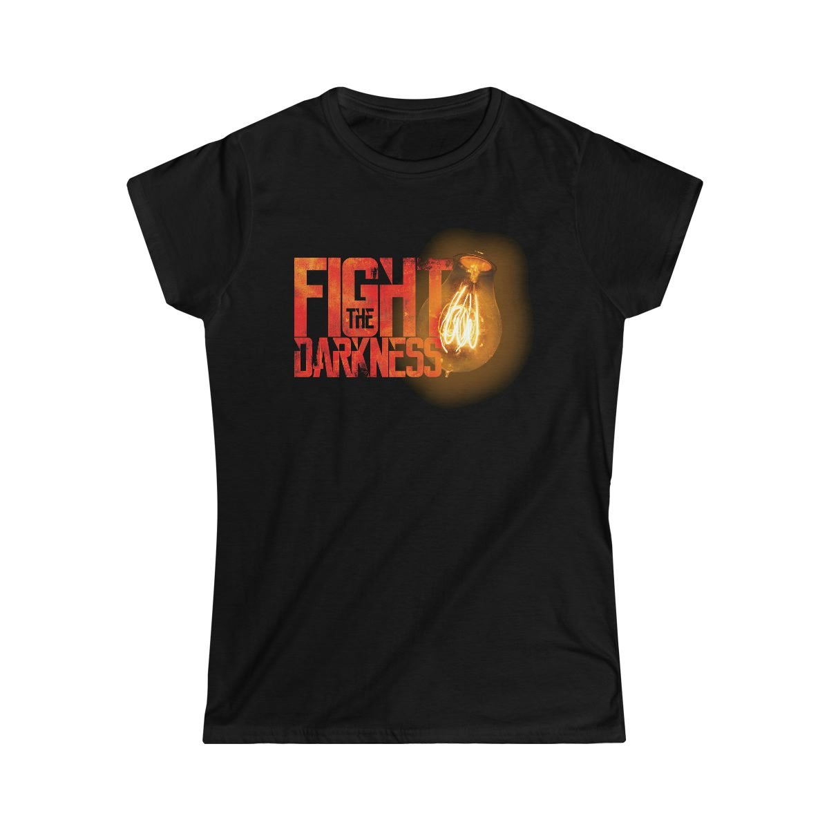 Fight The Darkness Logo Glowing Bulb Women’s Short Sleeve Tshirt 64000L