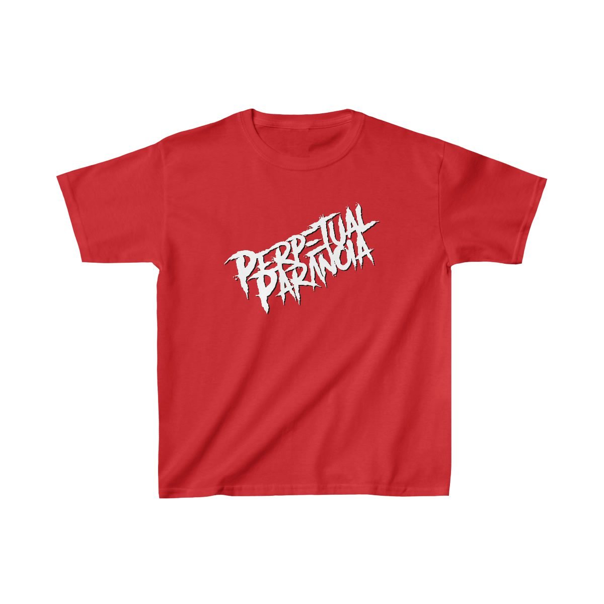 Perpetual Paranoia Logo Kids Heavy Cotton Tshirt 5000B