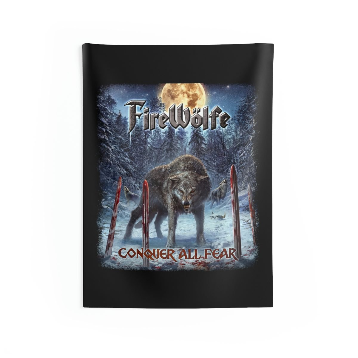 FireWolfe – Conquer All Fear Indoor Wall Tapestries