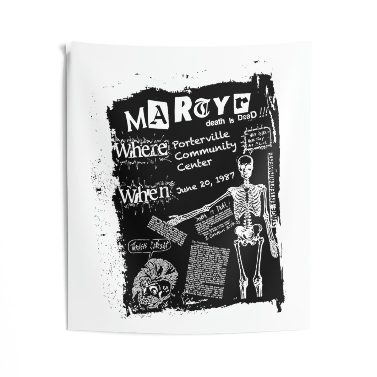 Martyr 1987 Flyer (White) Indoor Wall Tapestries