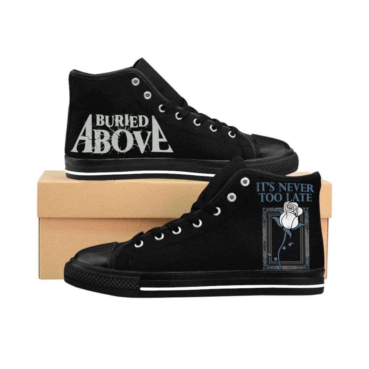 Buried Above – It’s Never Too Late Men’s High-top Sneakers
