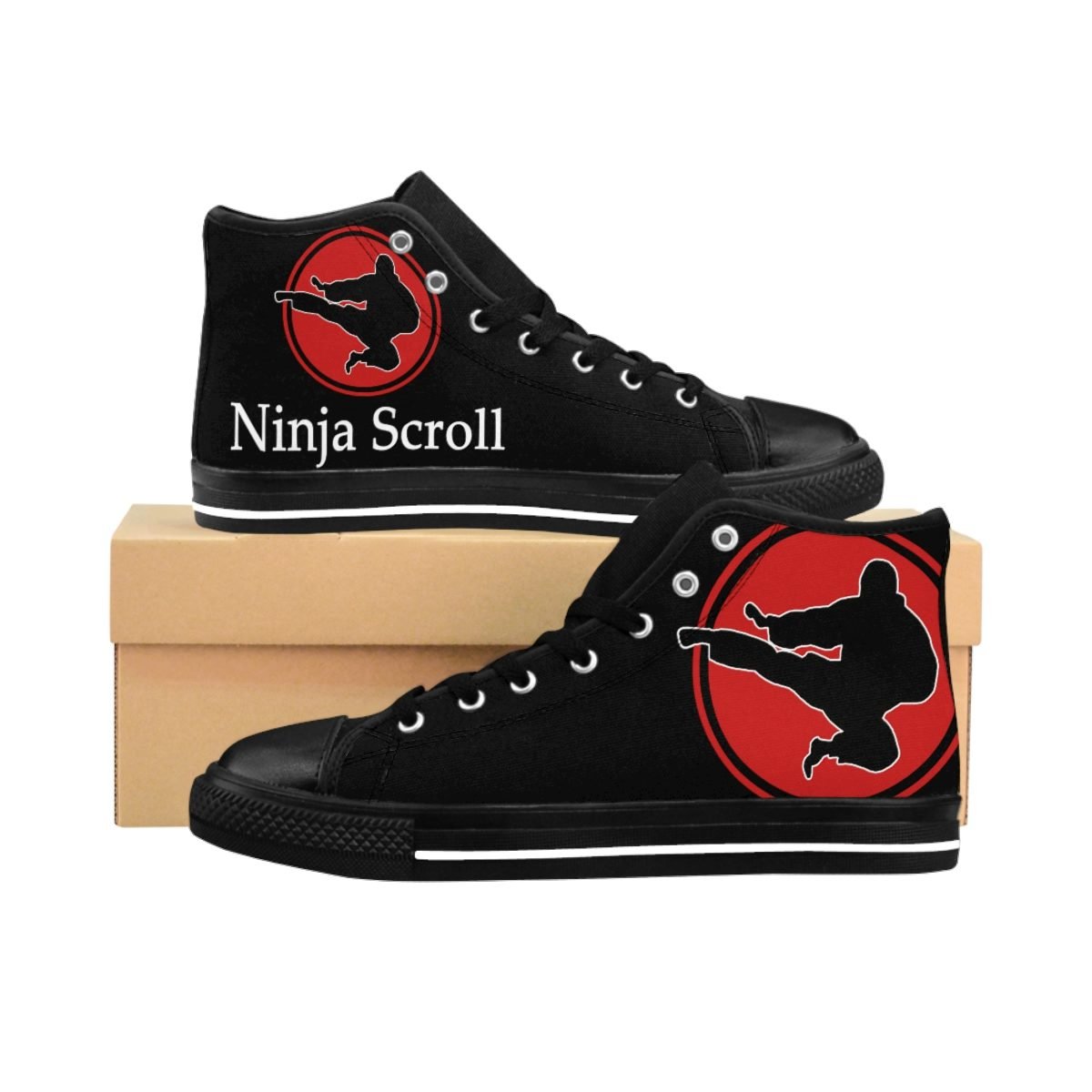 Ninja Scroll Flying Kick Women’s High-top Sneakers