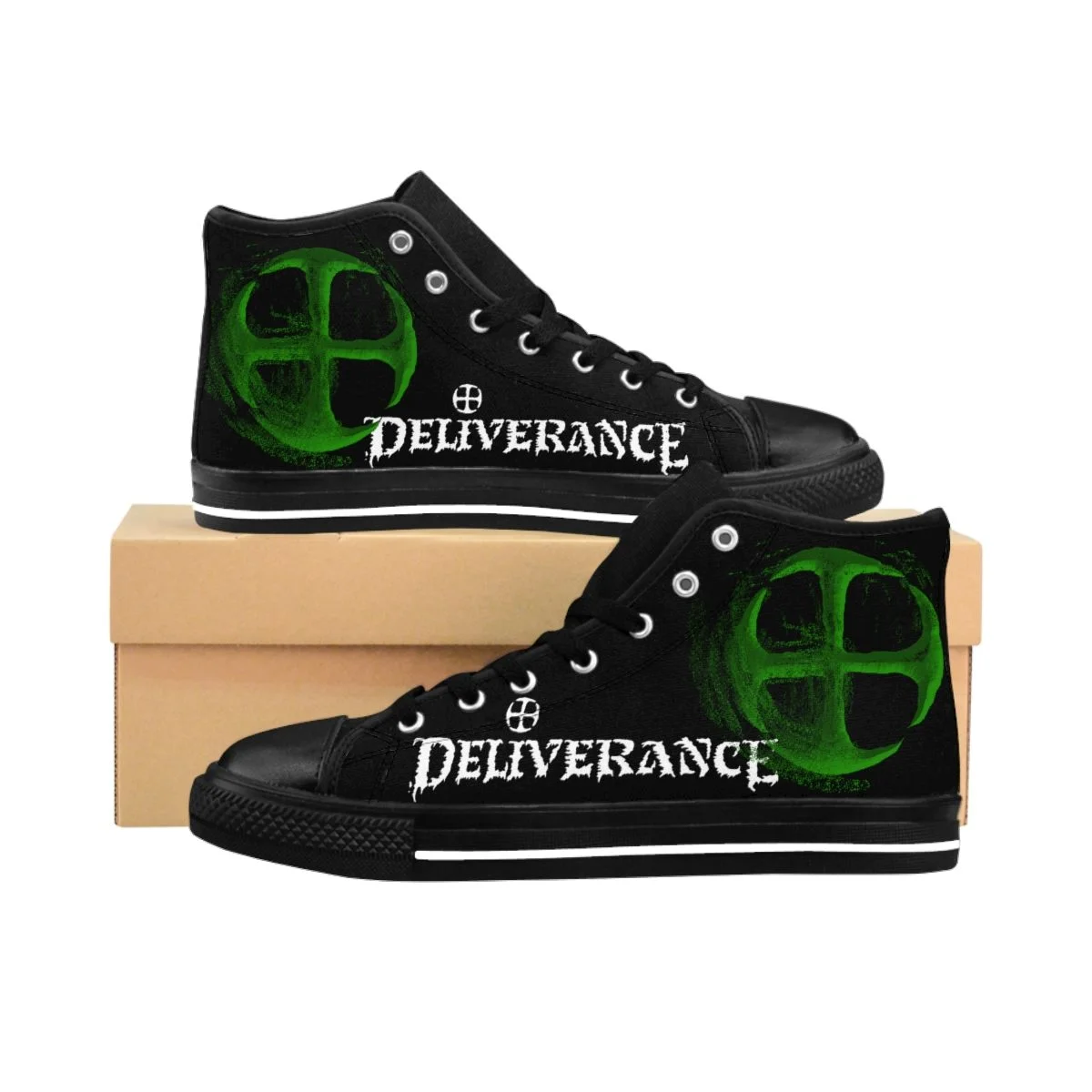 Deliverance Disintegrating Cross Green Women's High-top Sneakers