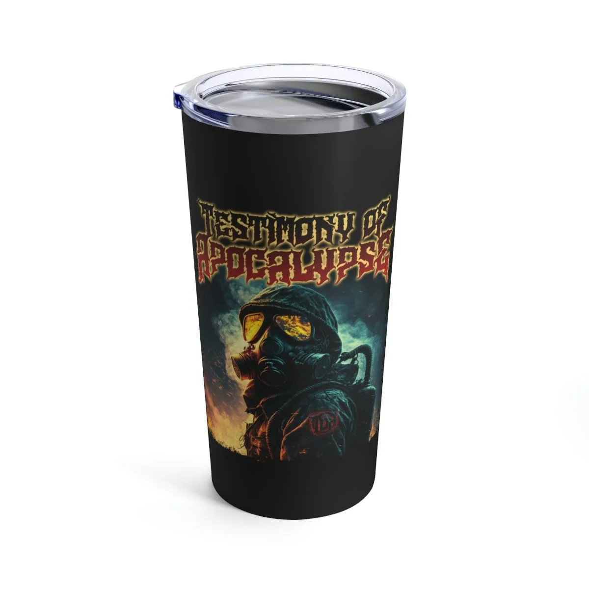 Testimony of Apocalypse Gas Mask 20 oz Stainless Steel Tumbler