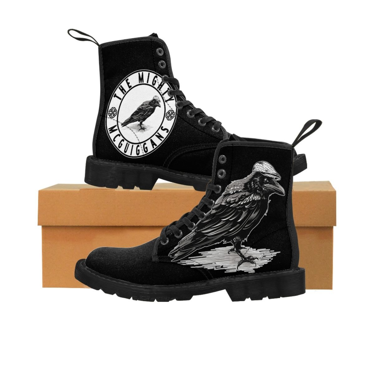 The Mighty McGuiggans BW Logo Women’s Canvas Boots