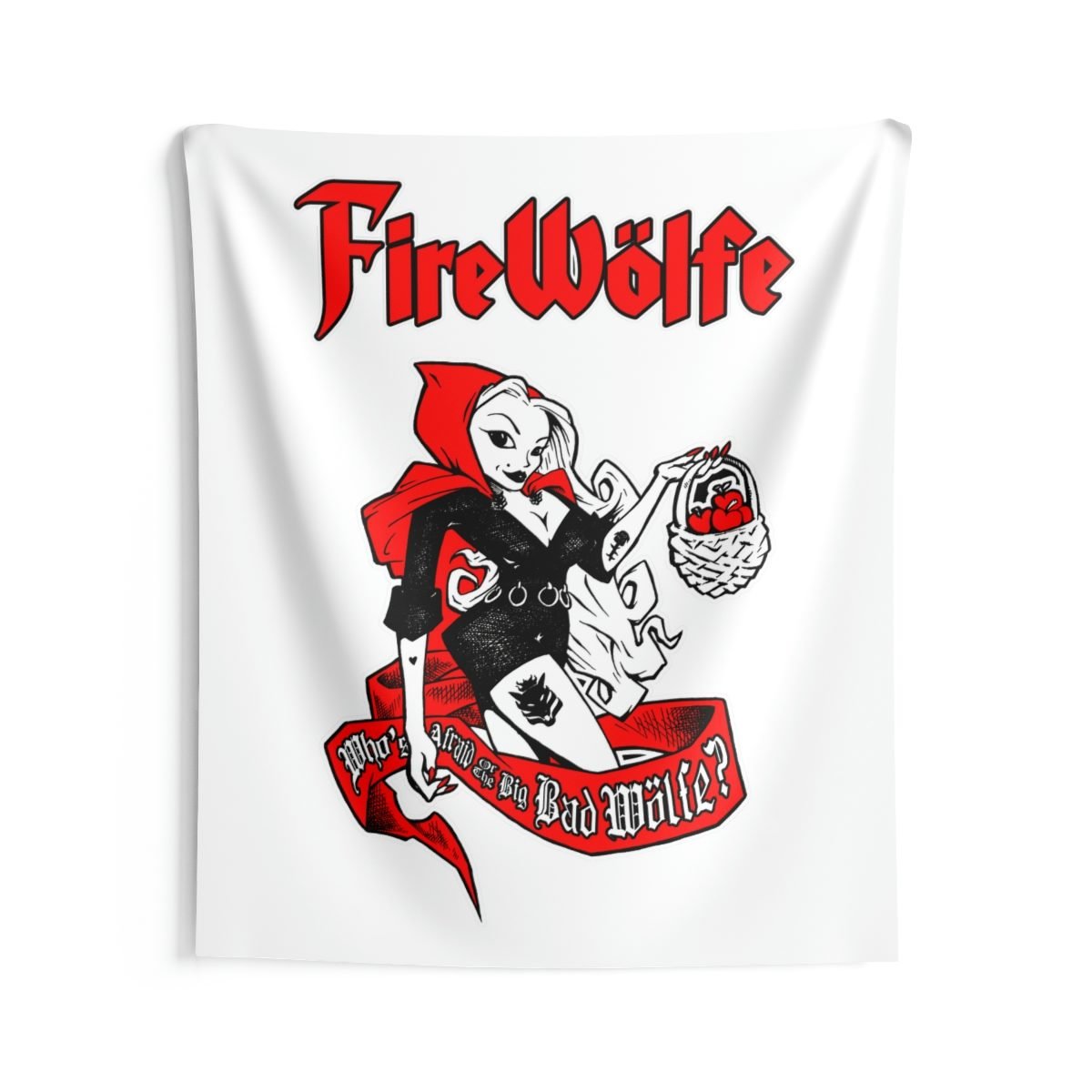FireWolfe – Who’s Afraid White Indoor Wall Tapestries