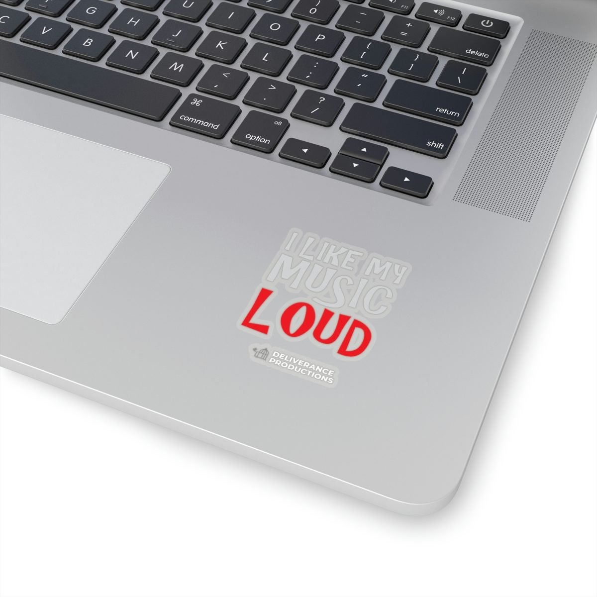 Deliverance Productions – I Like My Music Loud Die Cut Stickers (White)