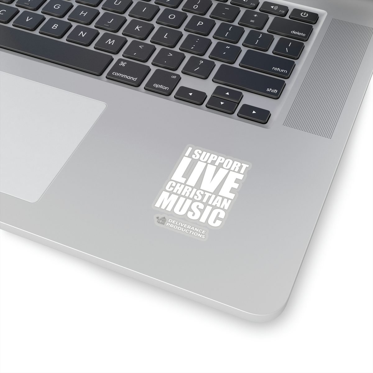 Deliverance Productions – I Support Live Christian Music Die Cut Stickers (White)