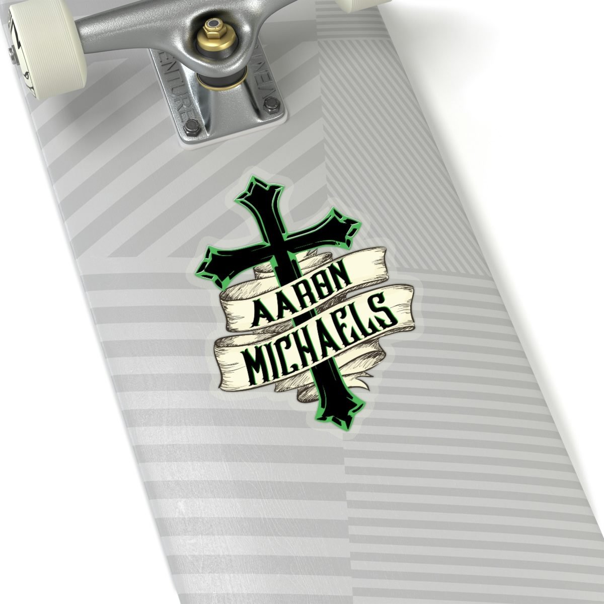 Aaron Michaels Cross and Banner Die Cut Stickers