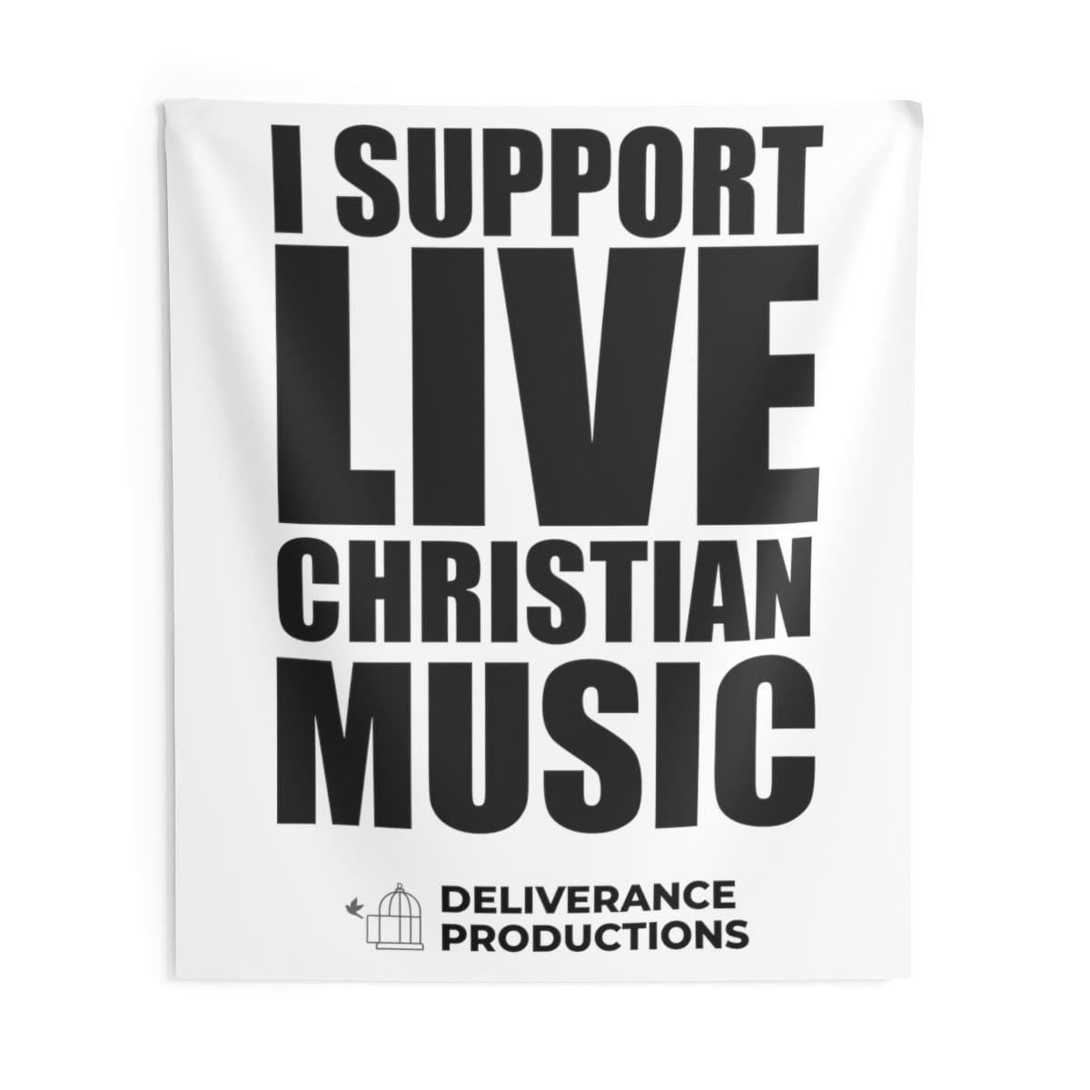 Deliverance Productions - I Support Live Christian Music Indoor Wall Tapestries (White) - Image 4