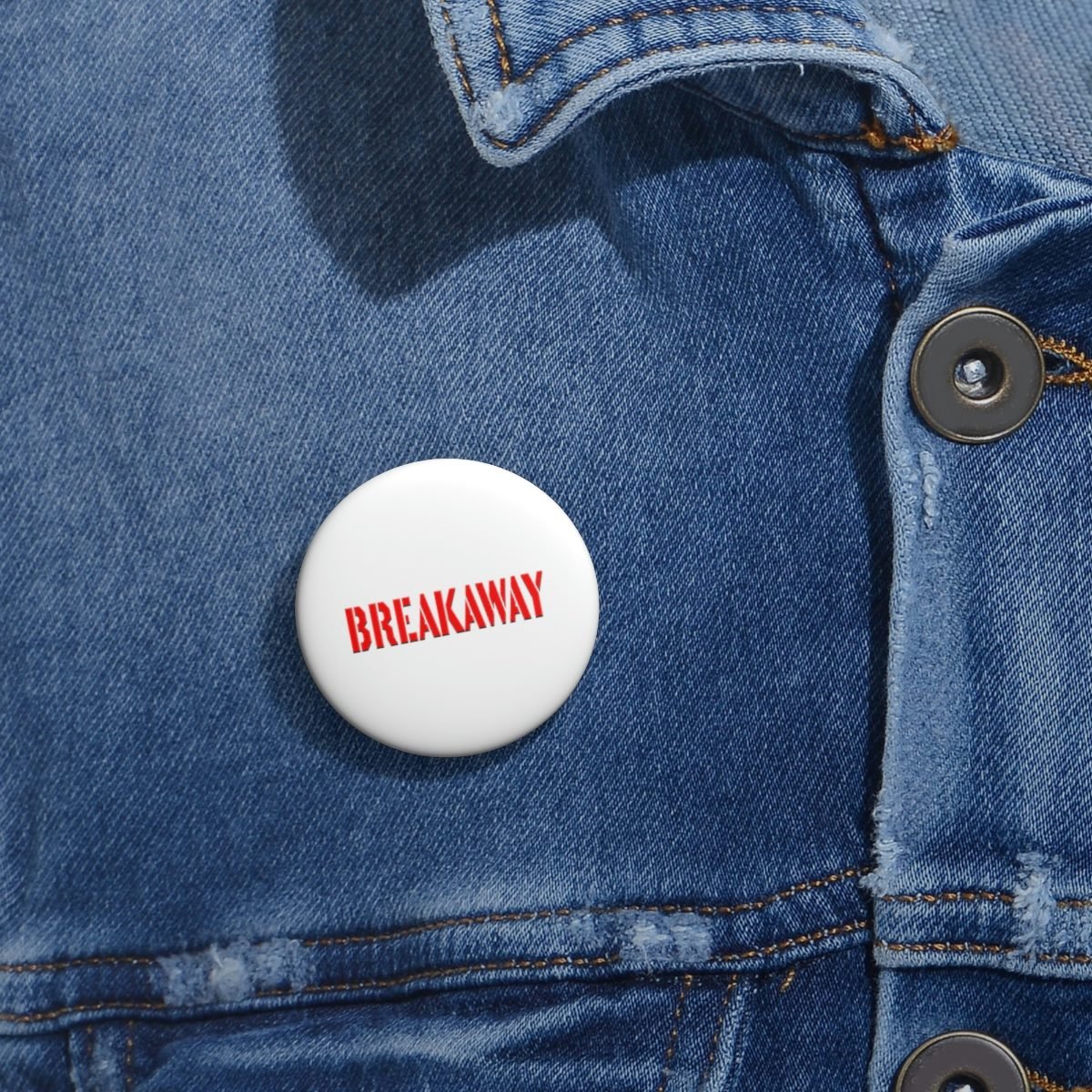 Breakaway Logo White Pin Buttons