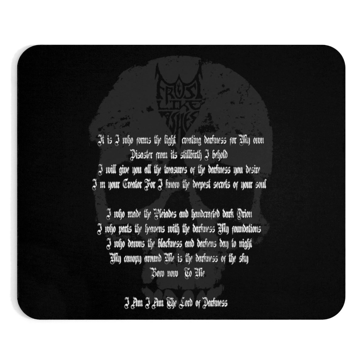 Frost Like Ashes Lord of Darkness Lyrics Mouse Pad