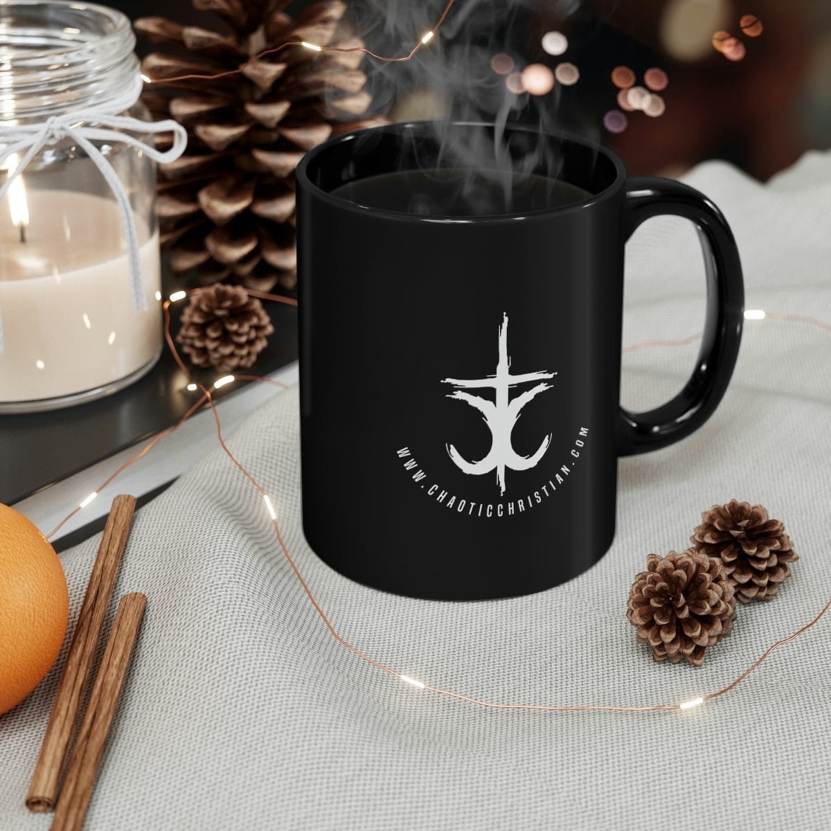 The Chaotic Christian - Cross 11oz Black Mug - Image 4