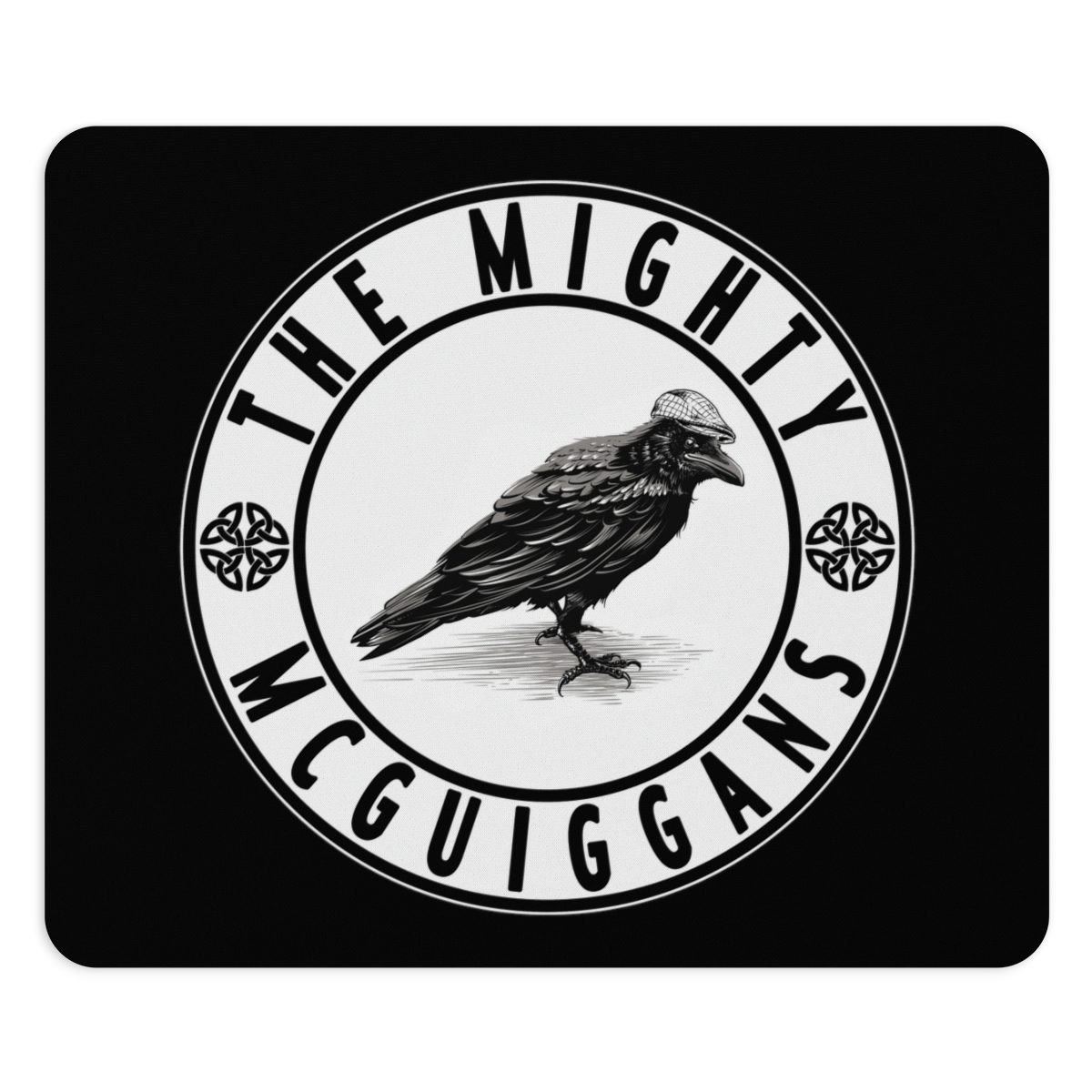 The Mighty McGuiggans BW Logo Rectangular and Round Mousepads
