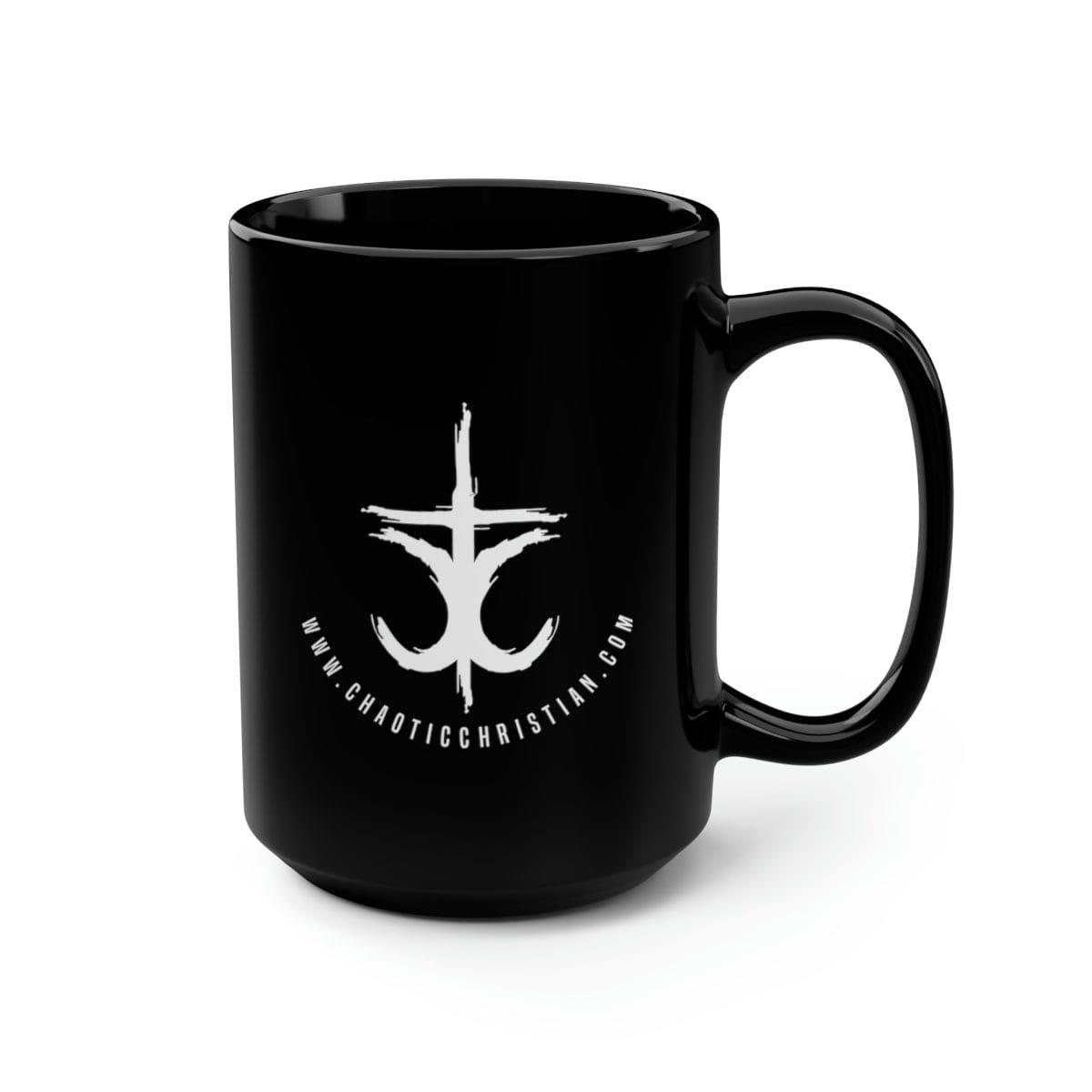 The Chaotic Christian - Cross Black Mug 15oz - Image 3