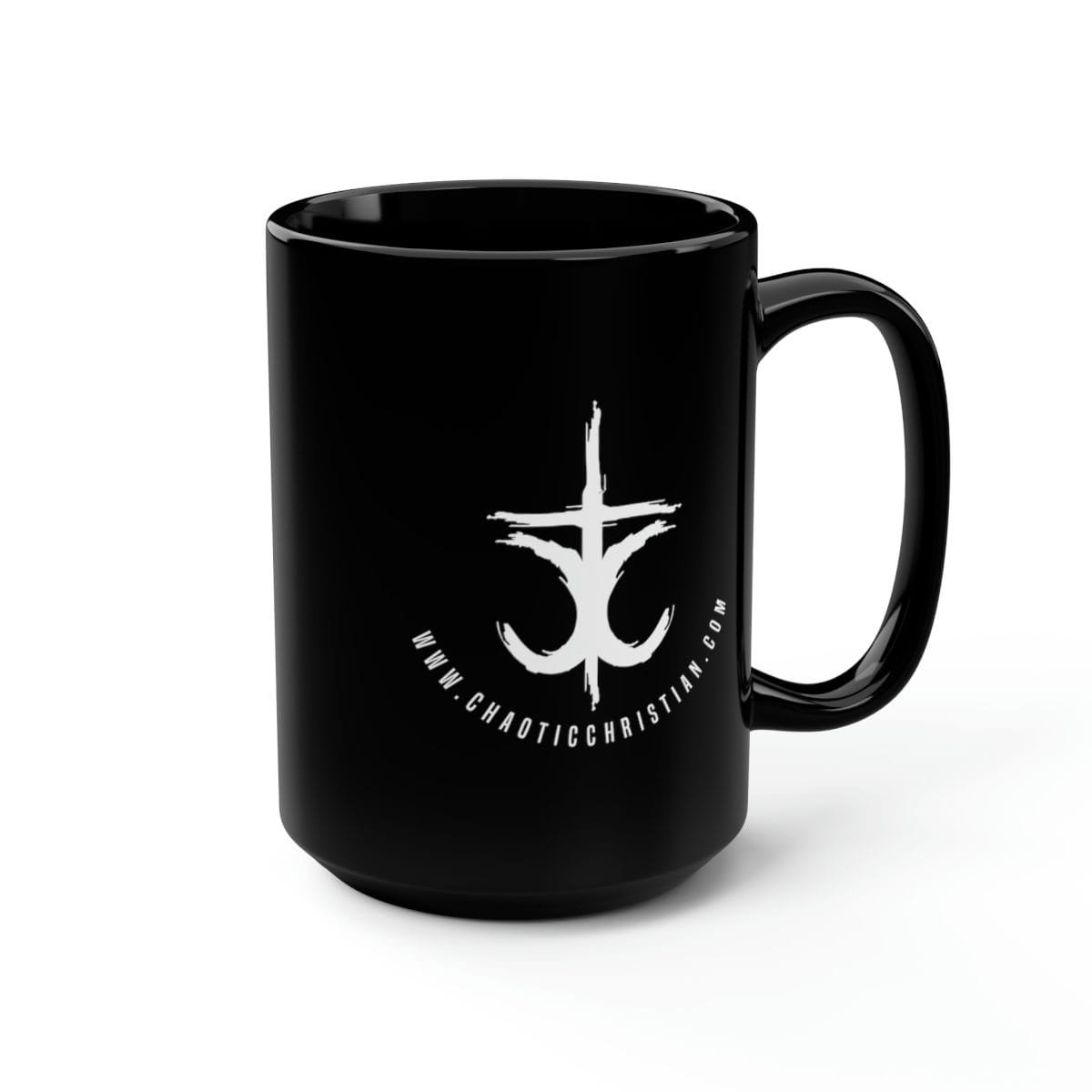 The Chaotic Christian - Cross Black Mug 15oz - Image 5