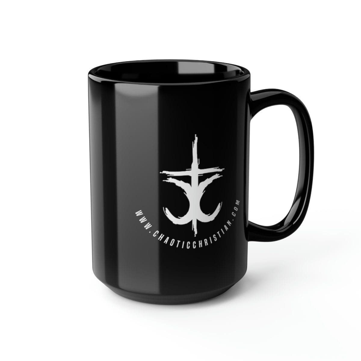 The Chaotic Christian - Cross Black Mug 15oz - Image 6