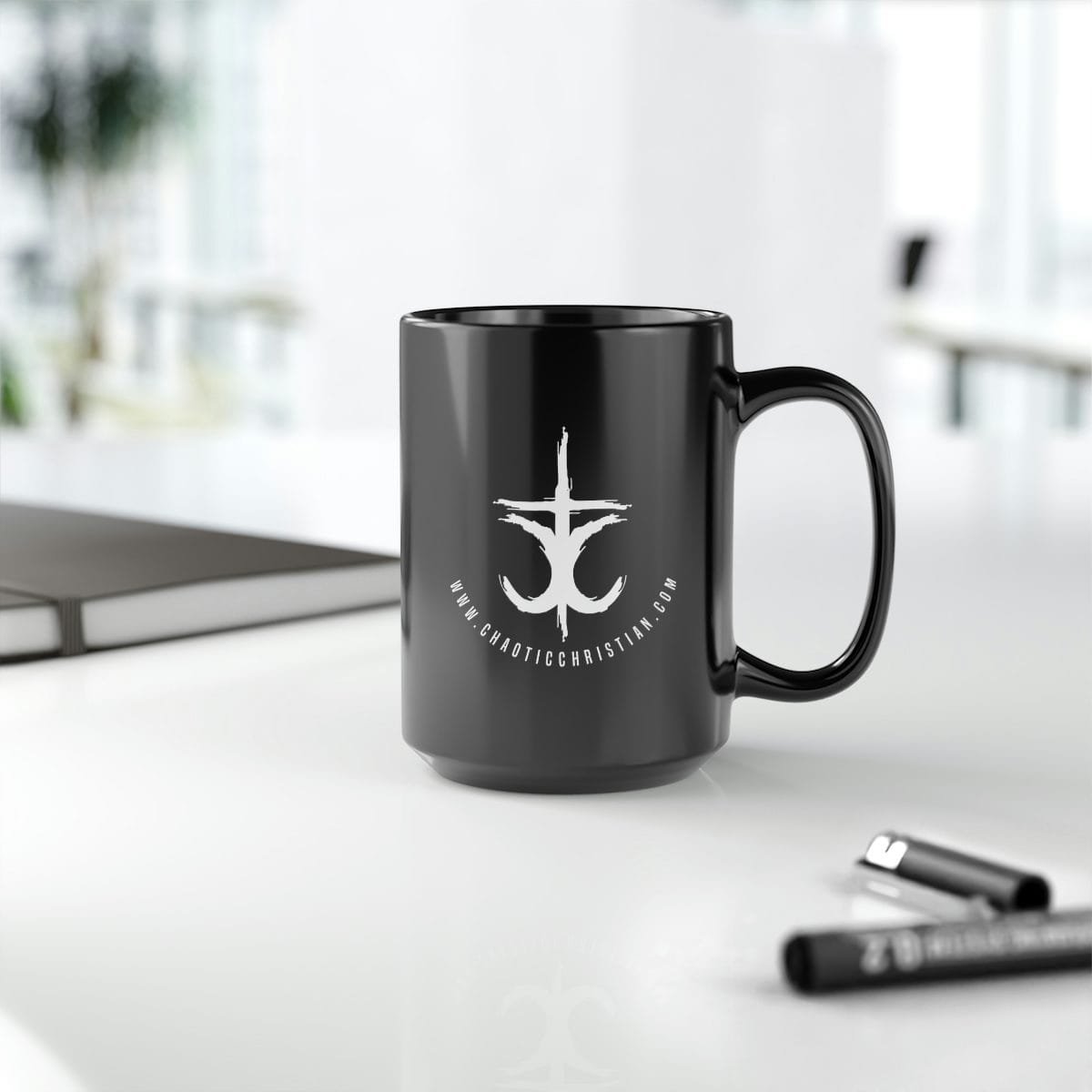 The Chaotic Christian - Cross Black Mug 15oz - Image 9