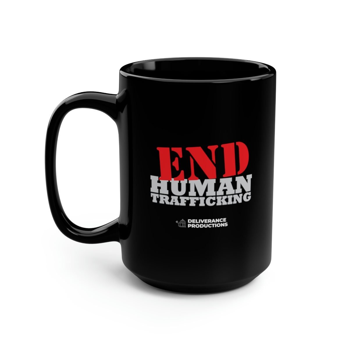 Deliverance Productions – End Human Trafficking Black Mug 15oz