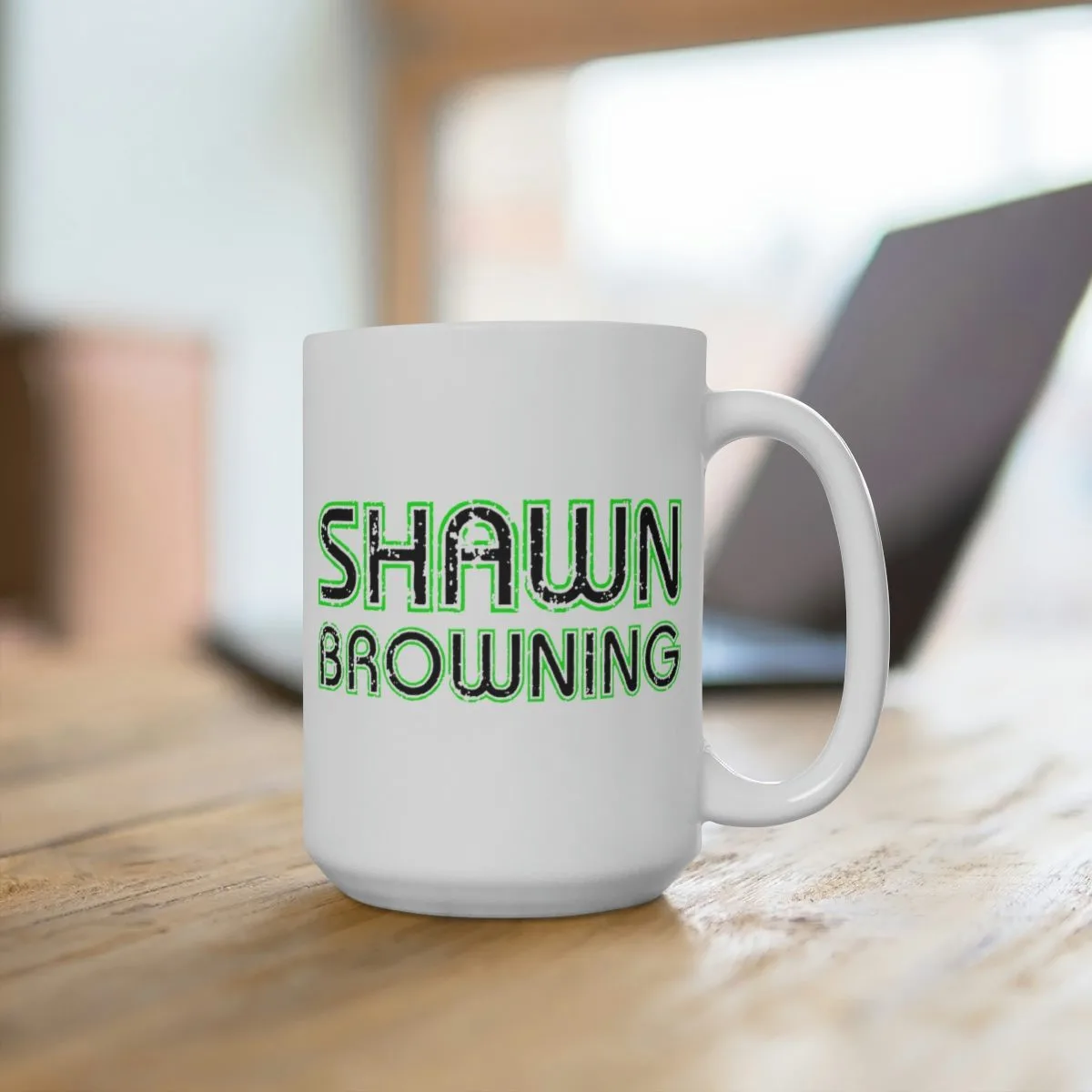 Shawn Browning Logo 15oz White Mug