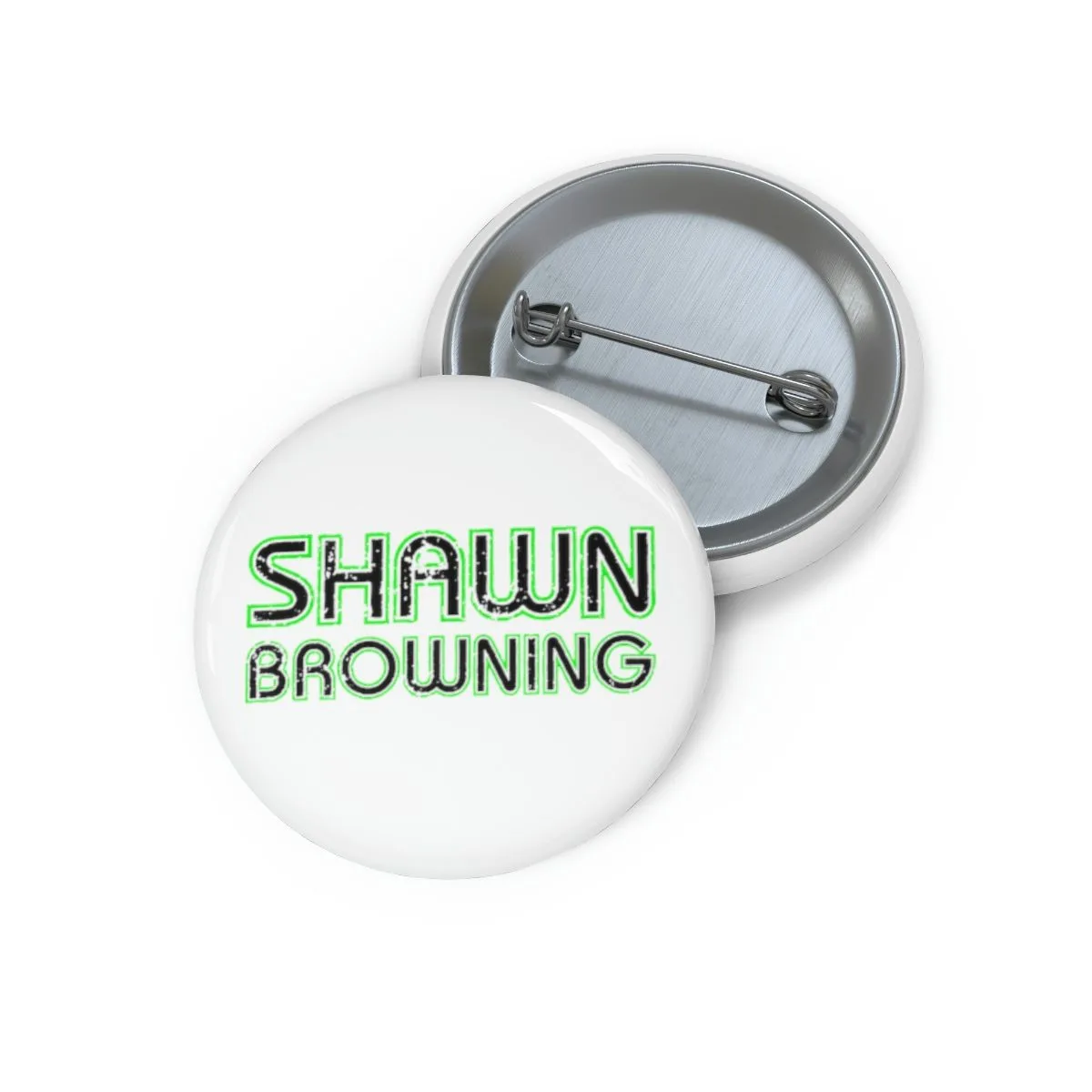 Shawn Browning Logo (White) Pin Buttons