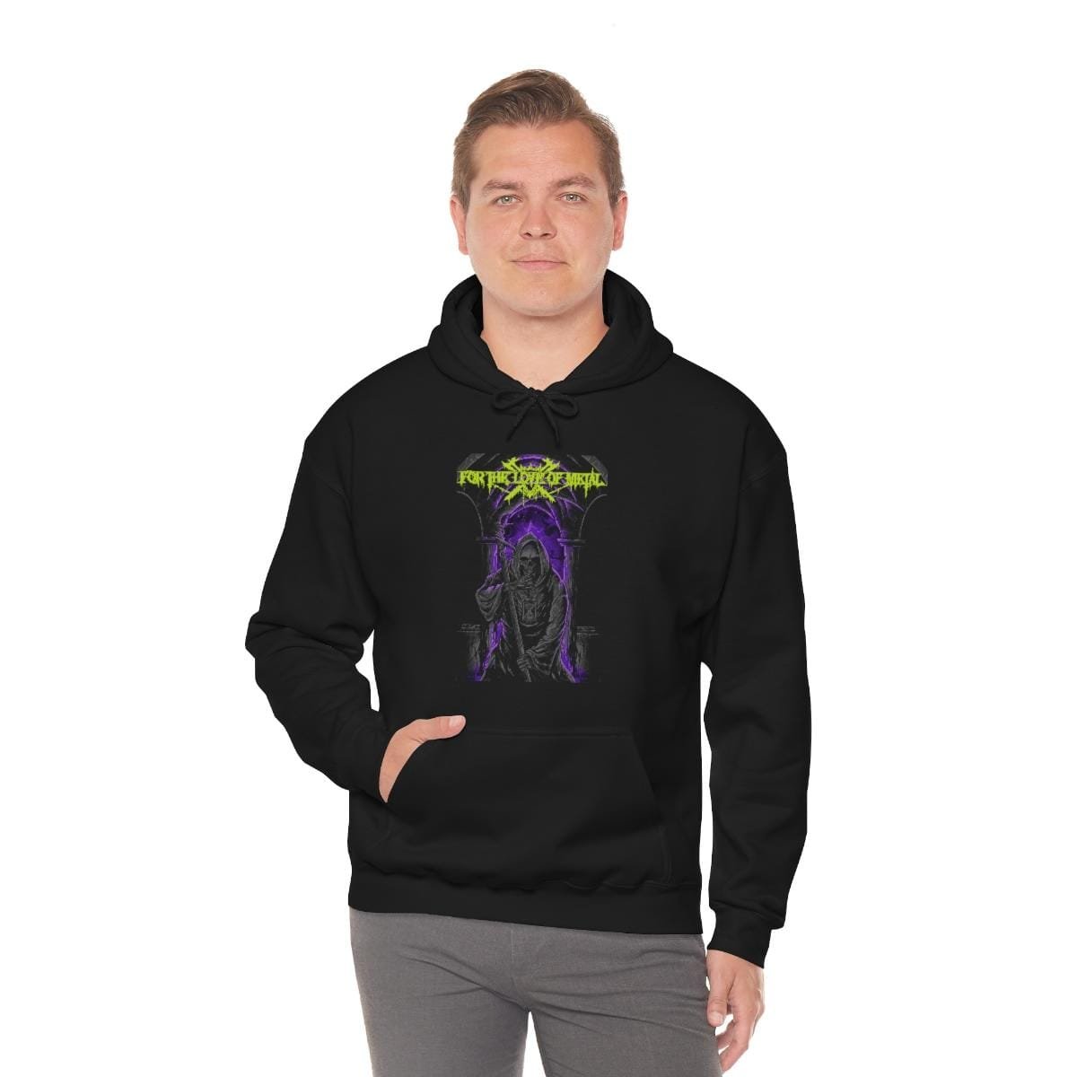 For The Love Of Metal - Grim Reaper Pullover Hooded Sweatshirt - Image 6
