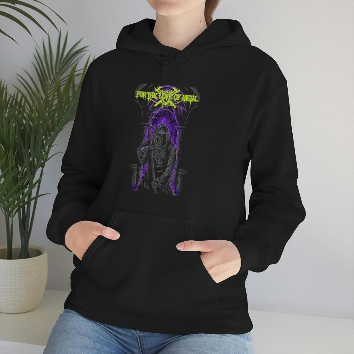For The Love Of Metal - Grim Reaper Pullover Hooded Sweatshirt - Image 7