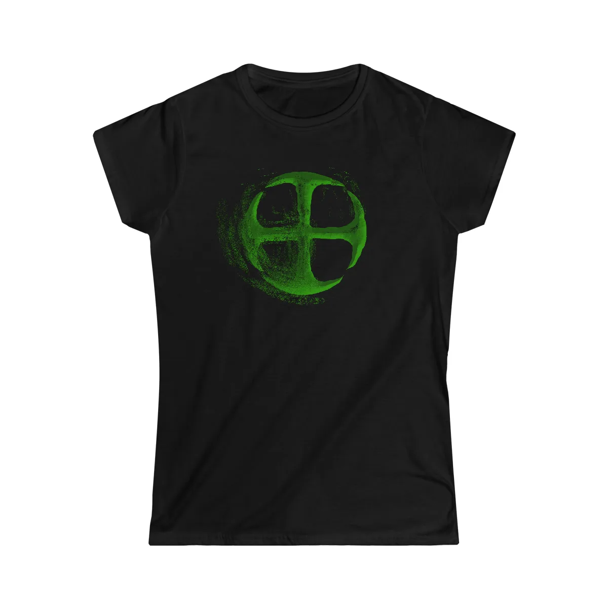 Deliverance Disintegrating Cross Green Women's Short Sleeve Tshirt (2-Sided)