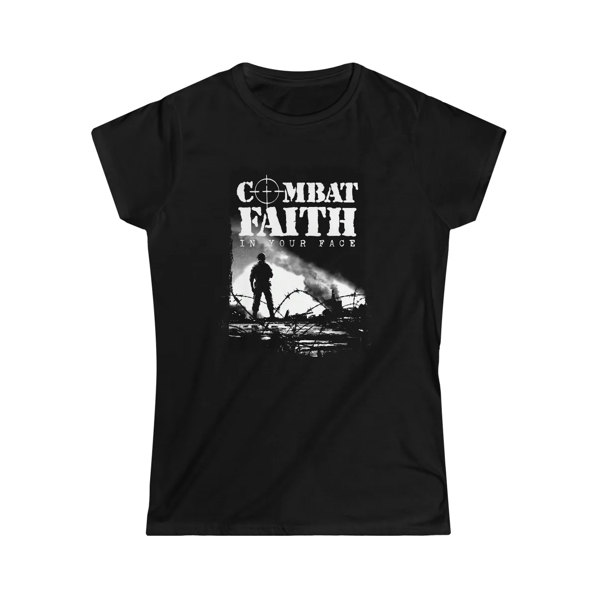 Combat Faith - In Your Face Women's Short Sleeve Tshirt
