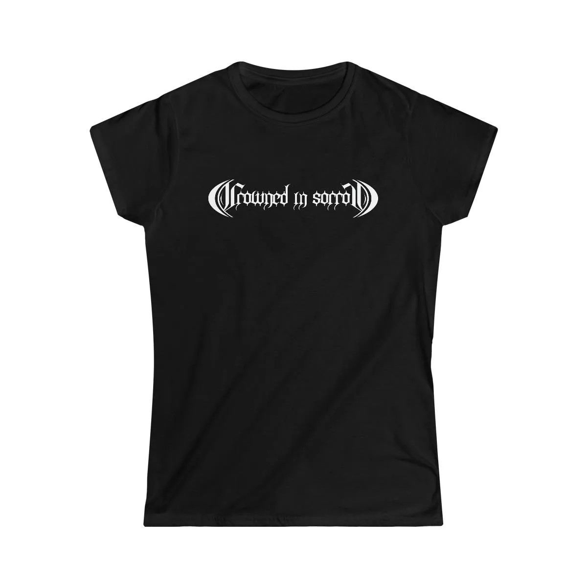 Crowned In Sorrow White Logo Women's Short Sleeve Tshirt