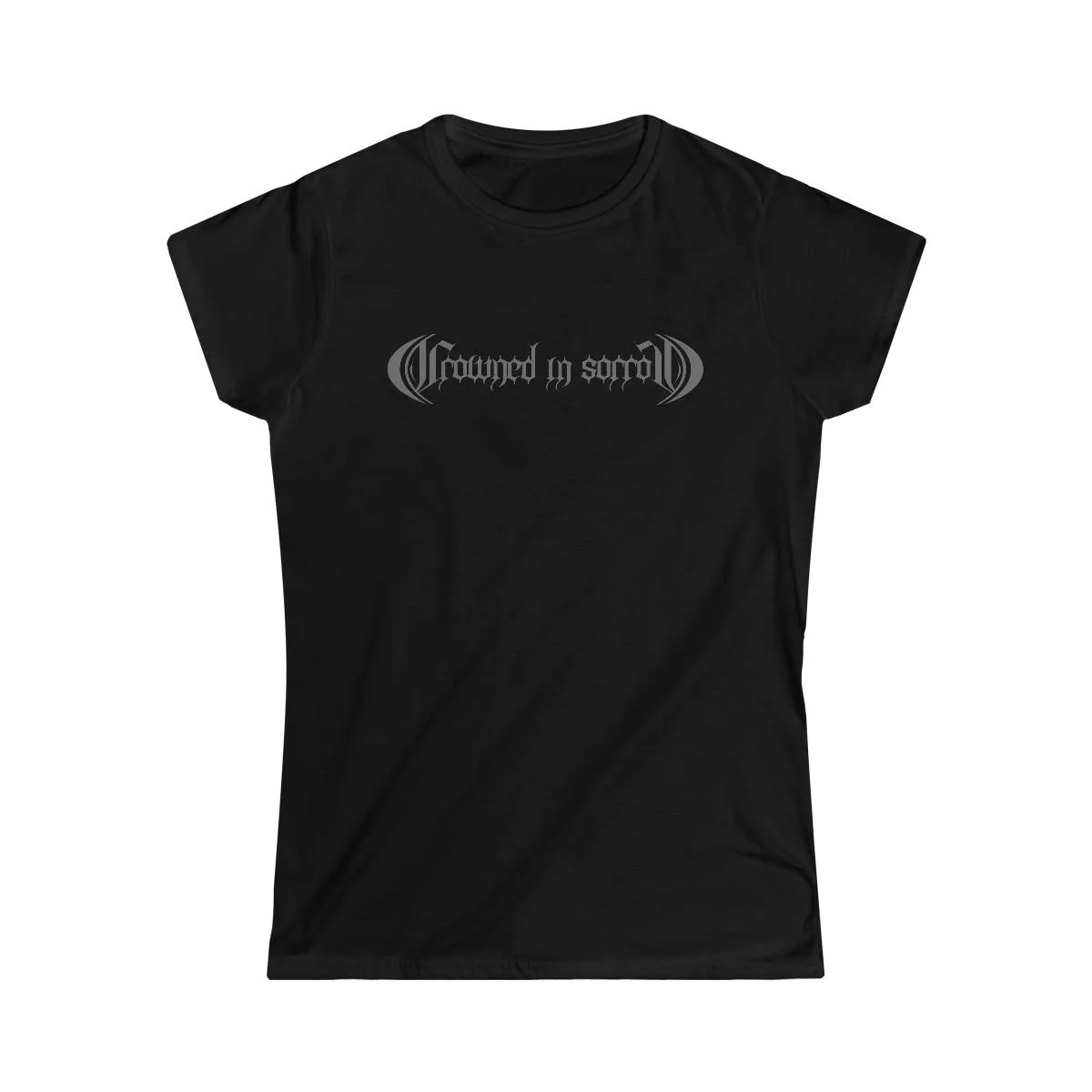 Crowned In Sorrow Grey Logo Women's Short Sleeve Tshirt