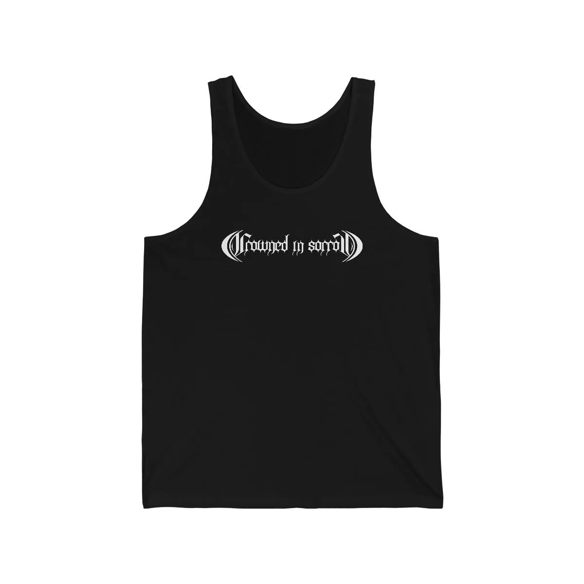 Crowned in Sorrow White Logo Unisex Jersey Tank Top
