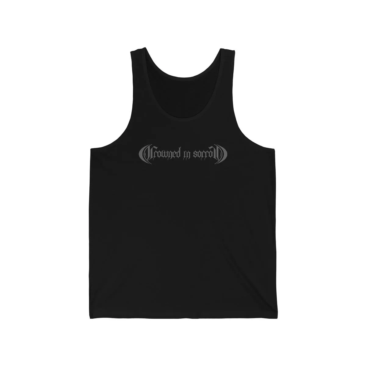 Crowned in Sorrow Grey Logo Unisex Jersey Tank Top