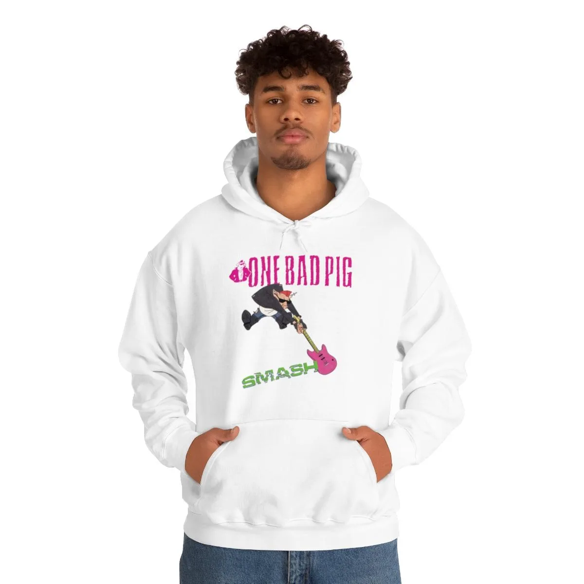 One Bad Pig - Pig Smash Pullover Hooded Sweatshirt - Image 4