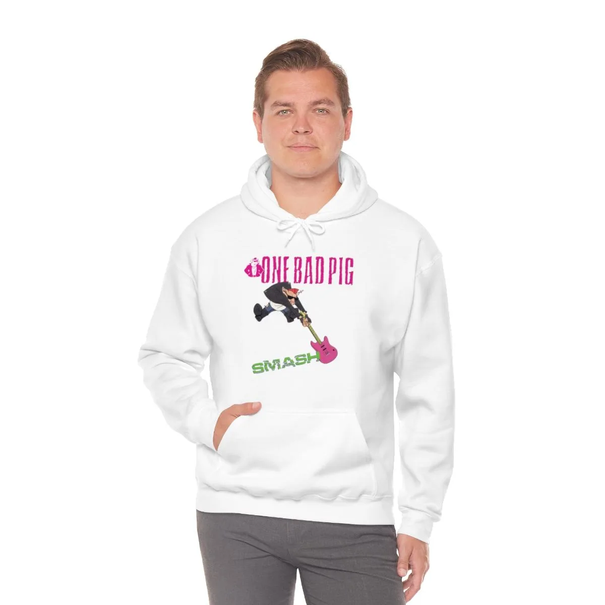 One Bad Pig - Pig Smash Pullover Hooded Sweatshirt - Image 6