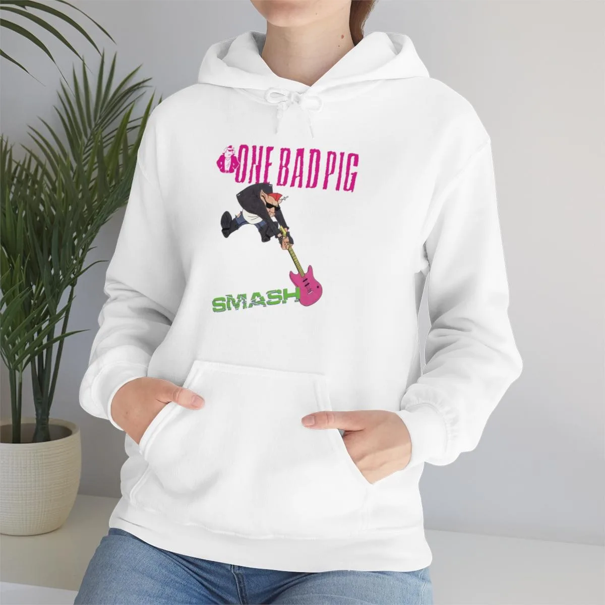 One Bad Pig - Pig Smash Pullover Hooded Sweatshirt - Image 7