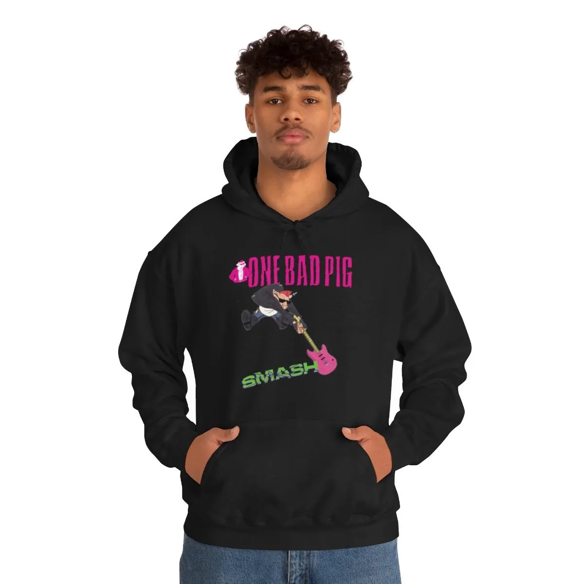 One Bad Pig - Pig Smash Pullover Hooded Sweatshirt - Image 13