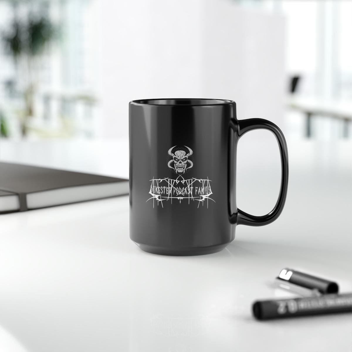 Dukester podcast Family 15oz Black Mug - Image 9