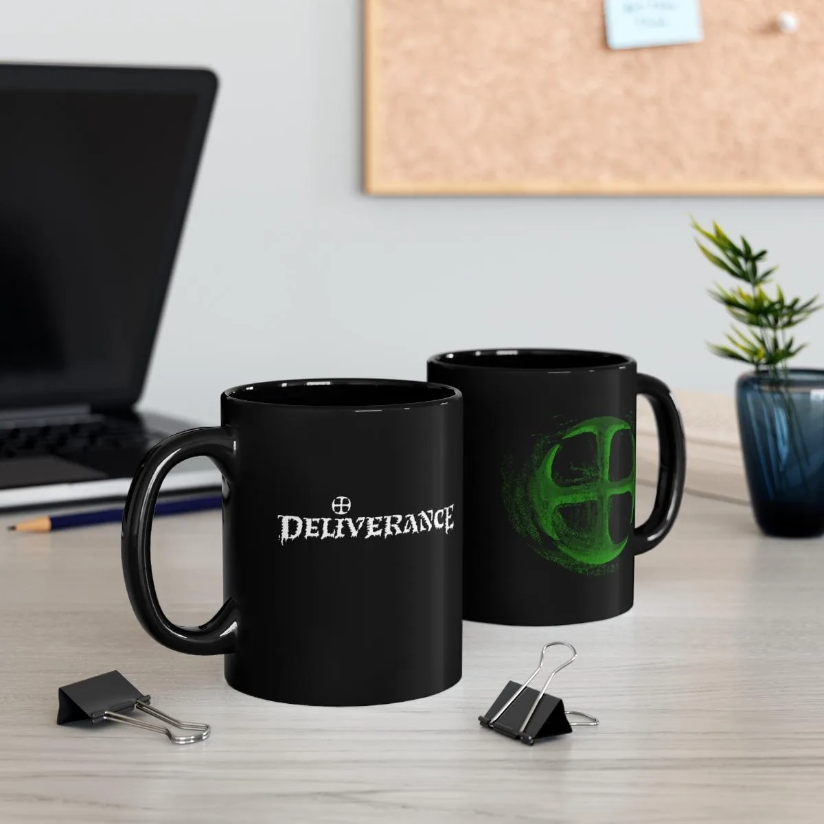 Deliverance Disintegrating Cross Green Black mug 11oz