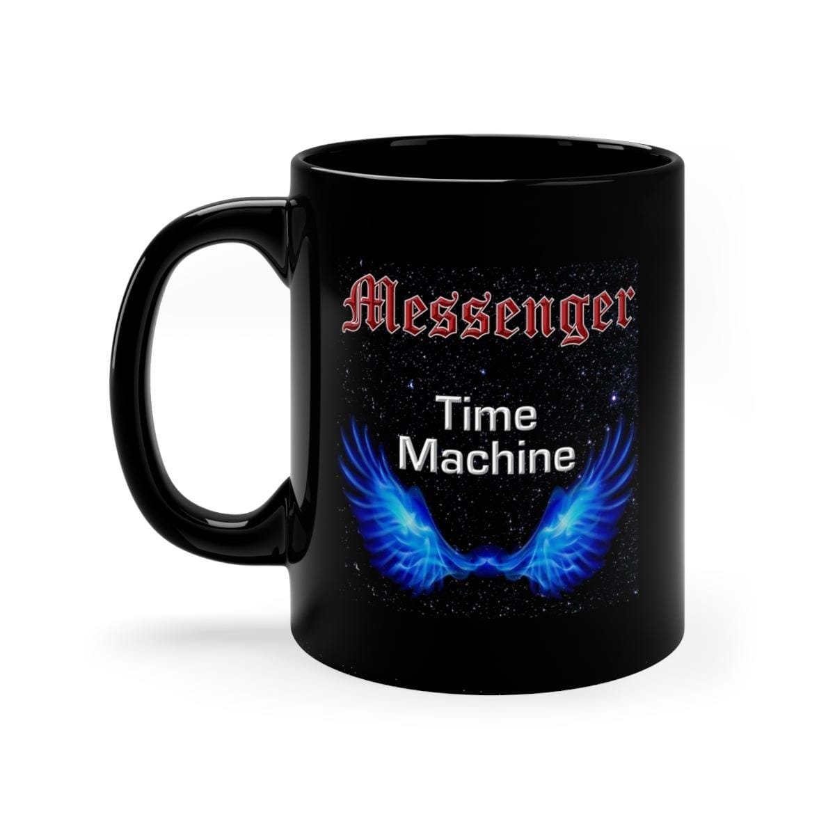 Messenger - Time Machine 11oz Black mug - Image 3